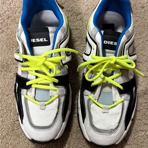 Diesel Men's White and Black Sneakers